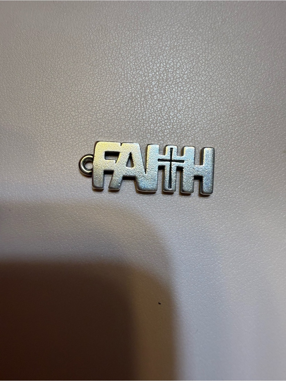FAITH Silver-Tone Pendant Charm